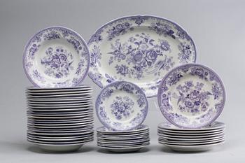 SERVIS, ca 46 dlr, "Asiatic Pheasants", Gustavsberg omkring 1900, flintgods.