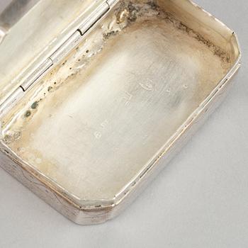 Three Swedish silver snuff boxes, 19th century.