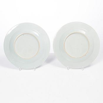Four porcelain plates, Kina, Qianlong (1736-95).