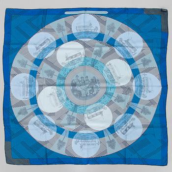 Hermès, scarf, "Jeu de Omnibus et Dames Blanches".
