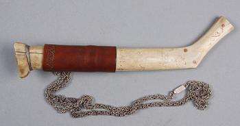 SAMEKNIV, bl a renhorn och silver, otydl sign, enl uppgift Arvidsjaur,  1920/30-tal.