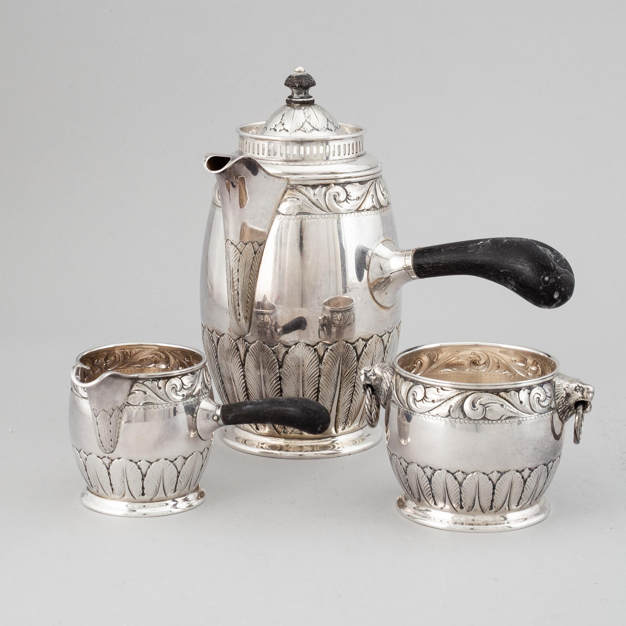 A 20th century silver coffee-set, Swedish import marks.