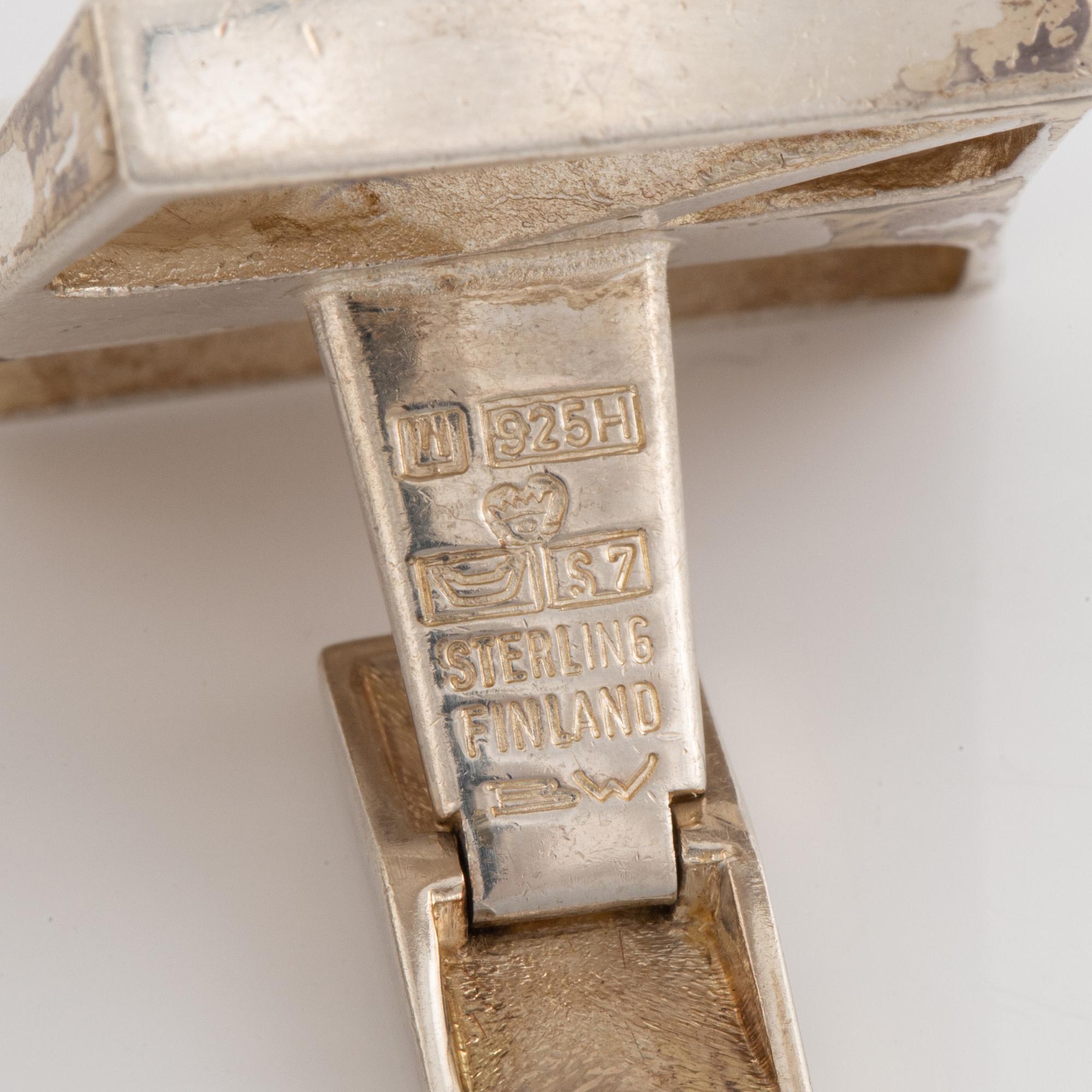 Björn Weckström, cuff links, sterling silver. Lapponia 1970-71.