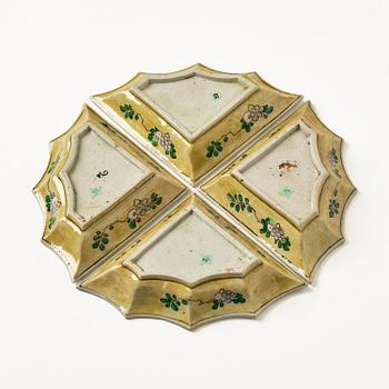 A bisquit four-piece cabaret, Qing dynasty, Kangxi (1662-1722).