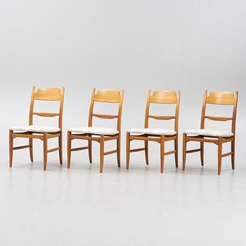 Carl Malmsten, a set of four oak 'Calmare Nyckel', chairs, Åfors Möbelfabrik, second half of the 20th Century.