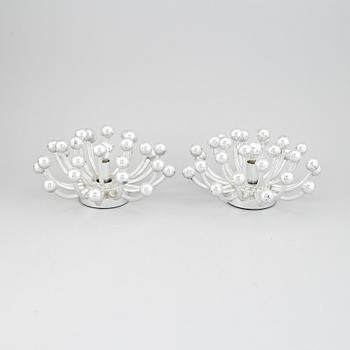 Wall/ceiling lamps, a pair, "Pistillo", Valenti, Italy, second half of the 20th century.