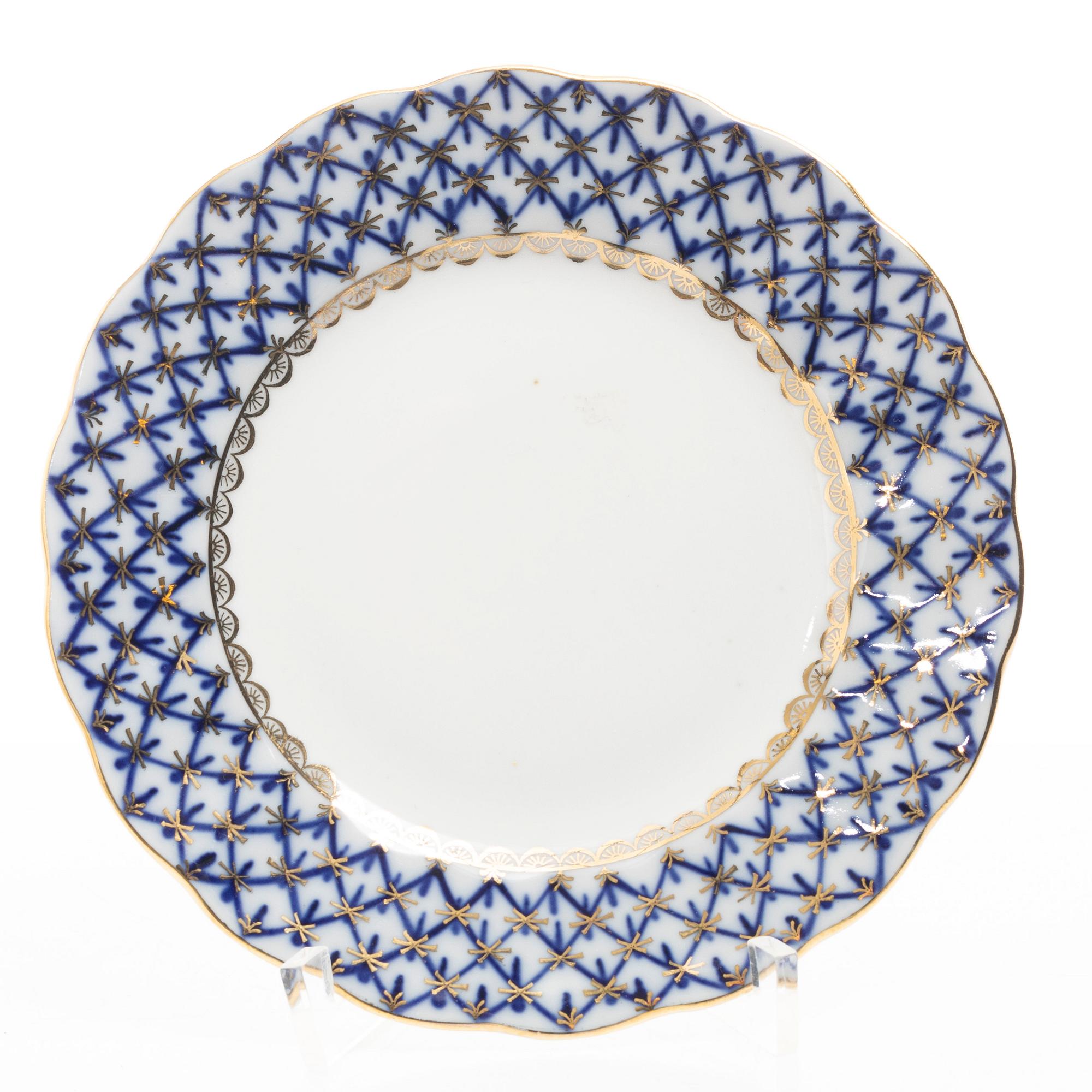 Kaffeservis, 28 delar, "Cobalt Net", Lomonosov, Sovjetunionen.