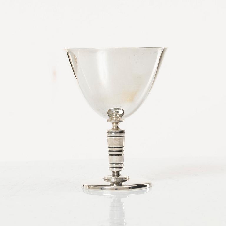 A 13 piece silver plated cocktail set by C.G. Hallberg, Sweden, 20th Century.