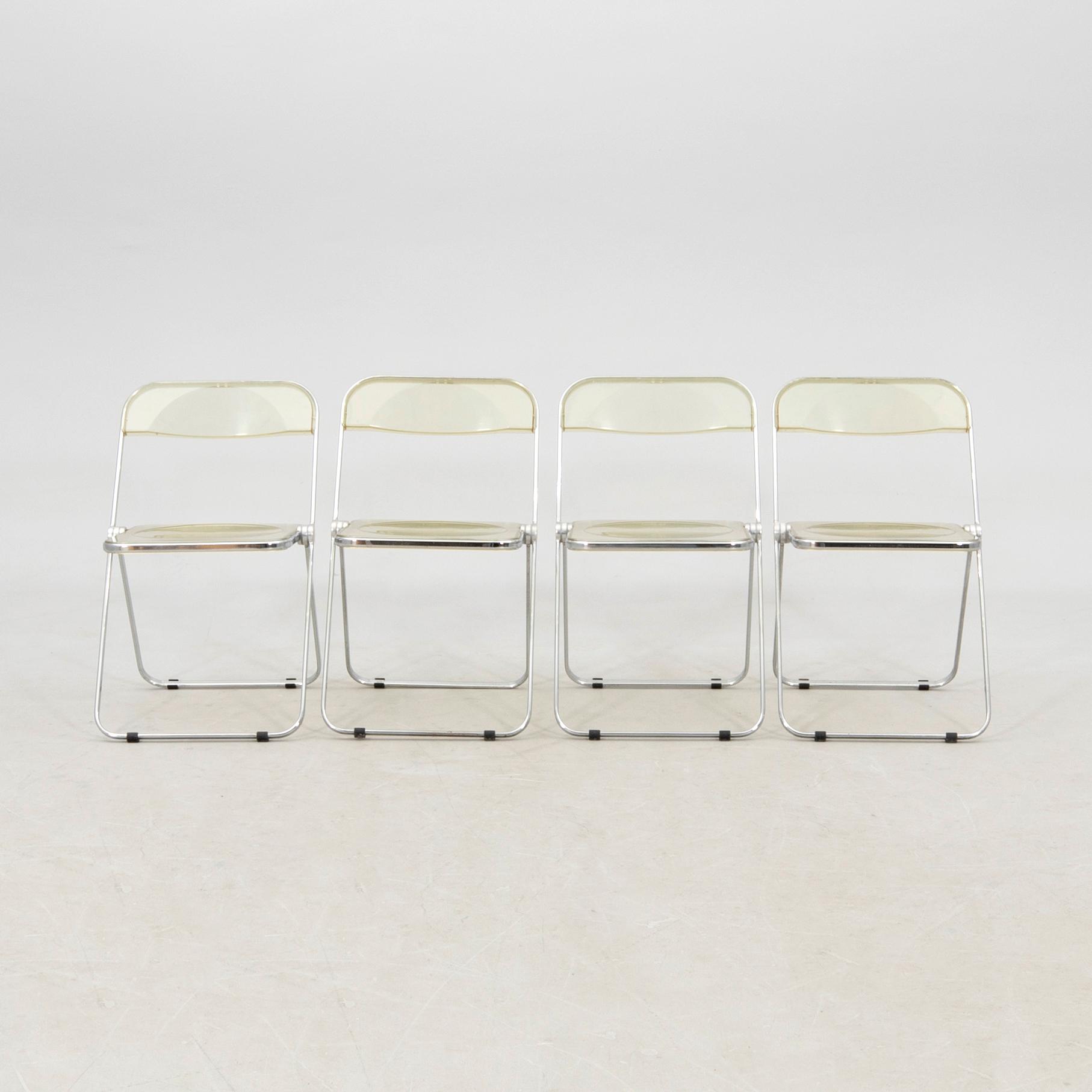 Giancarlo Piretti, fällstolar 4 st, "Plia", Castelli, formgivna 1967.