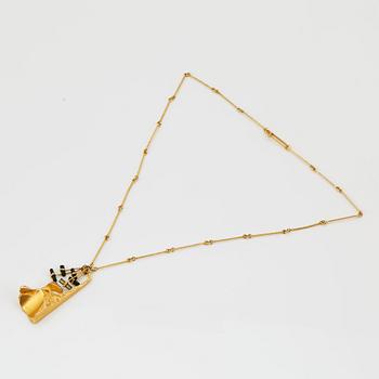 Björn Weckström, a necklace with pendant, "Rain in the mountains", Lapponia, Finland 1992, 18k.