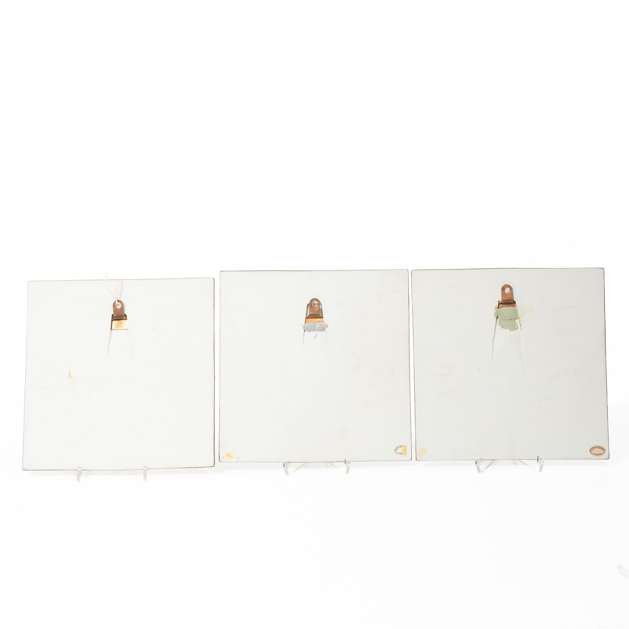 Lisa Larson, Three stoneware wall placques, Gustavsberg.