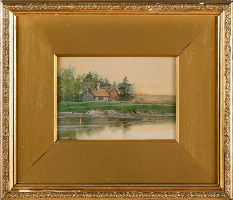 FANNY HJELM, akvarell, signerad och daterad 1888.