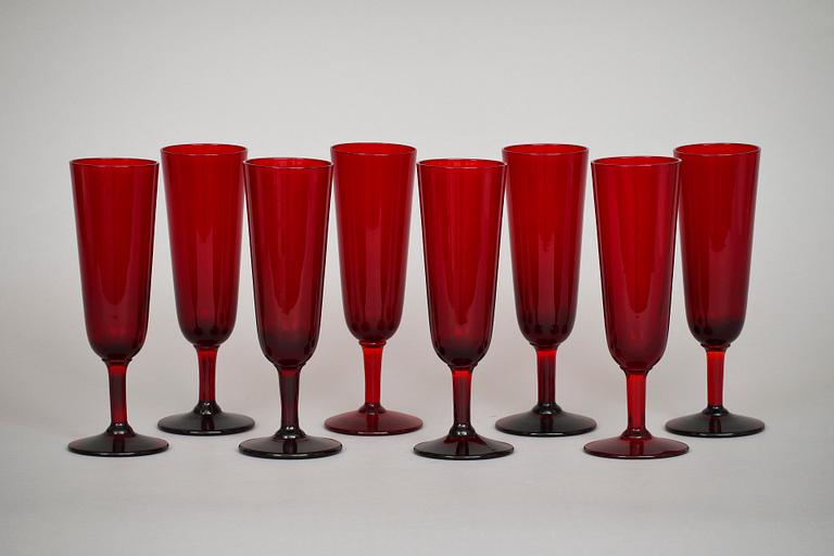 CHAMPAGNEGLAS, 8 st, glas, design Monica Bratt, Reijmyre.