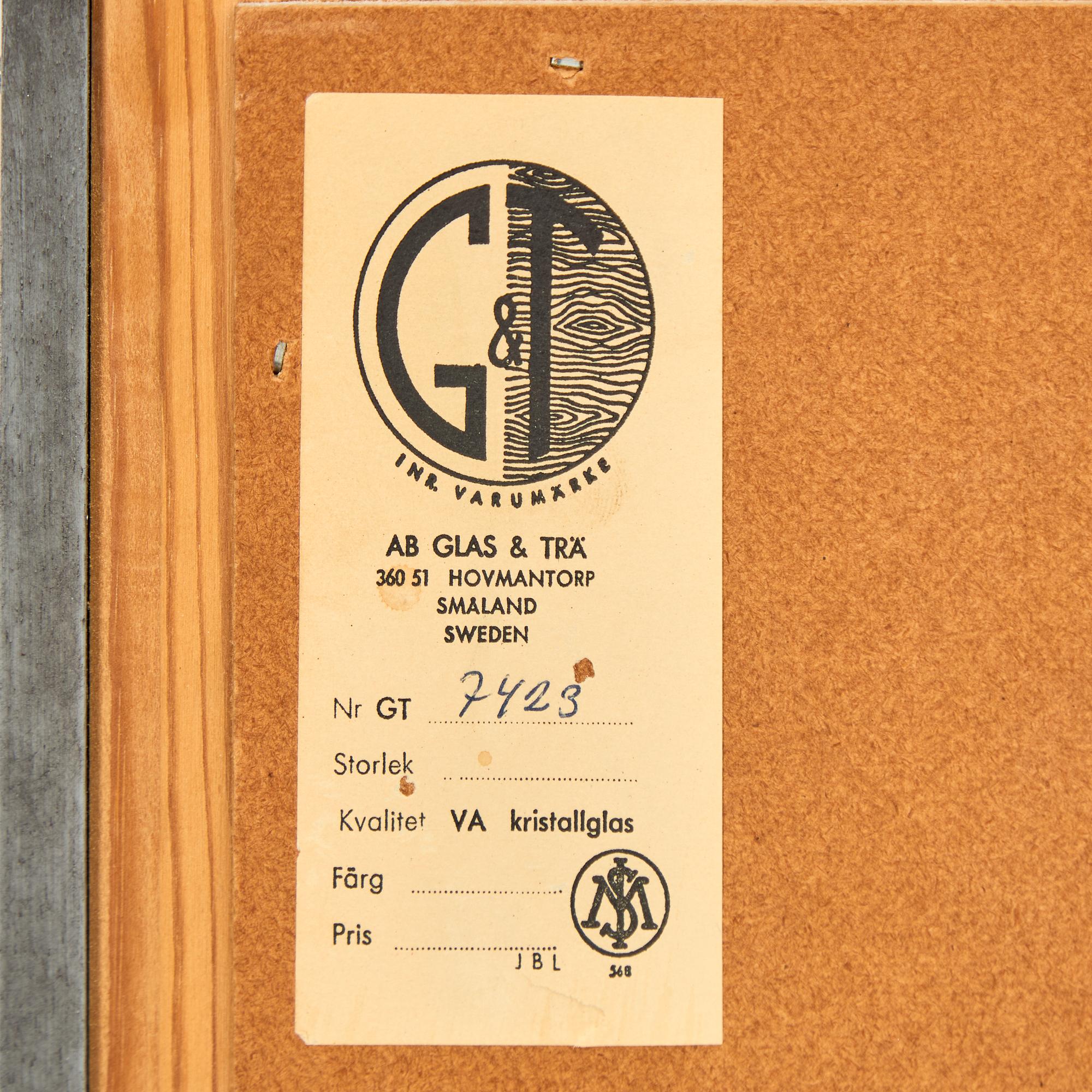 Spegel, Glas & Trä, Hovmantorp, 1900-talets mitt.