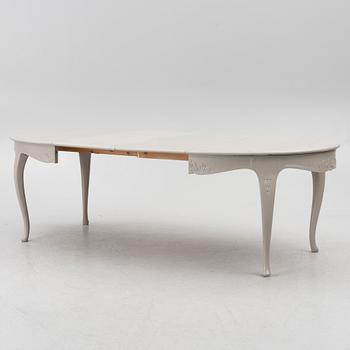 Dining table, 2 armchairs, 6 chairs, Rococo style, 20th century.