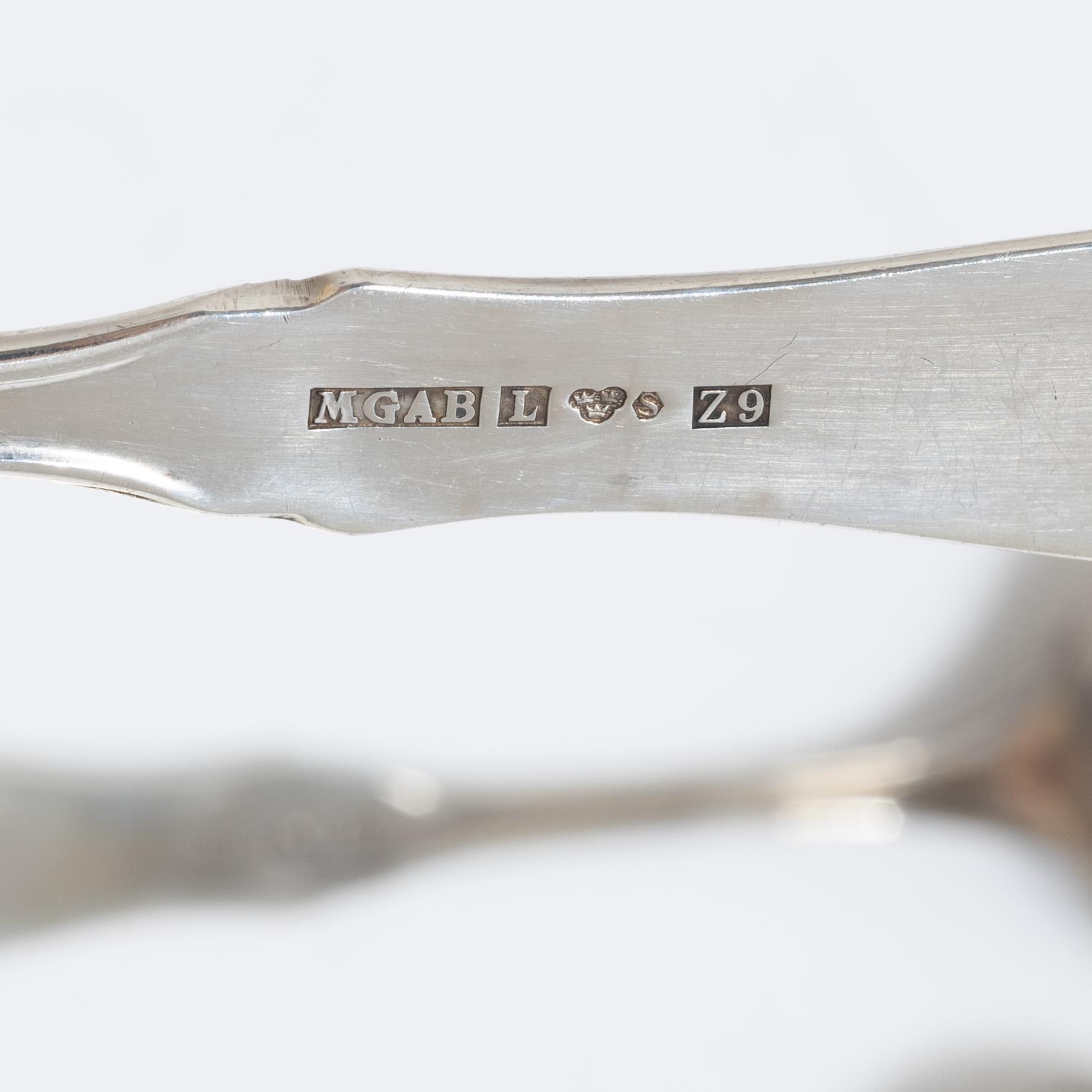 Eric Löfman, a 87-piece silver flatware set, model 'uppsala', MGAB, Sweden, 1962-67.
