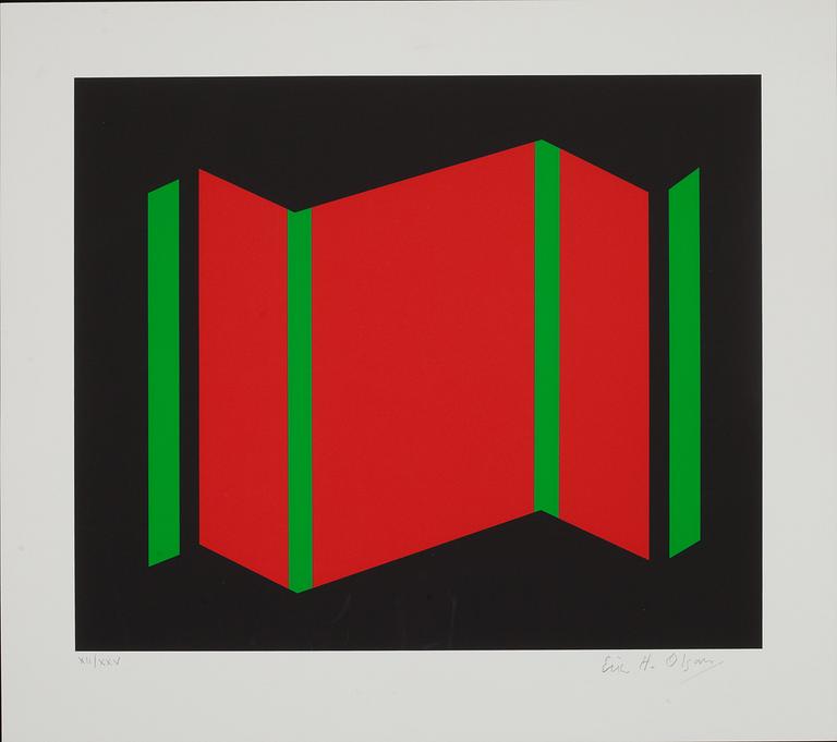 ERIC H OLSON, färglitografi. Numrerad XII/XXV och signerad.