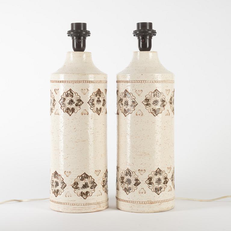 Bordslampor, ett par, Bitossi för Bergboms, 1970-tal.