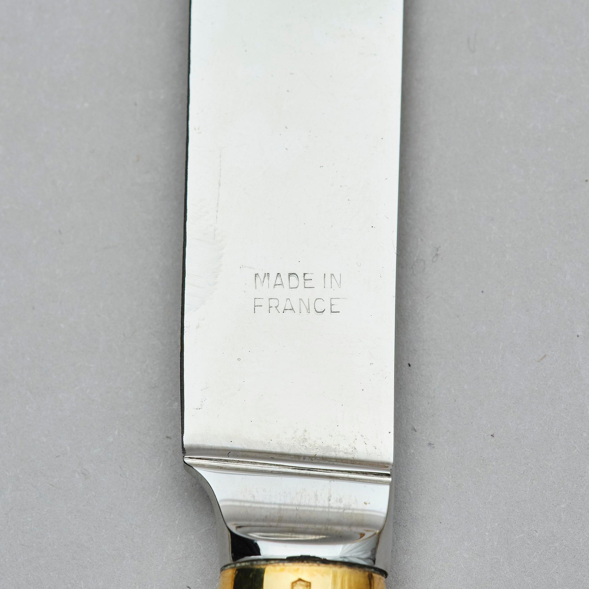 Arman (Armand Pierre Fernandez), A gilded sterling silverware set, model 'Violin', 116 pieces, Tétard Frères, Paris, France 1973, no 12/99, design Arman.