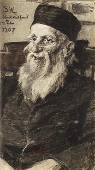 186. Peder Severin Krøyer, Porträtt av en gammal man på Middelfart mentalsjukhus.