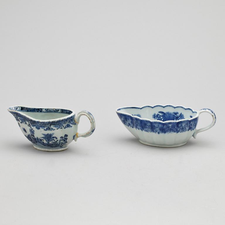 SÅSSNIPOR 2 st, kompaniporslin, 1700-tal. Kina.