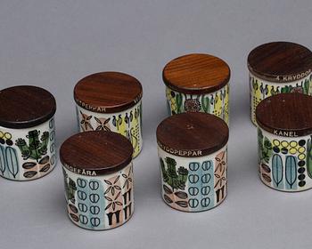 KRYDDBURKAR, 7 st, Anita Nylund för Jie, Gantofta, 1950/60-tal.