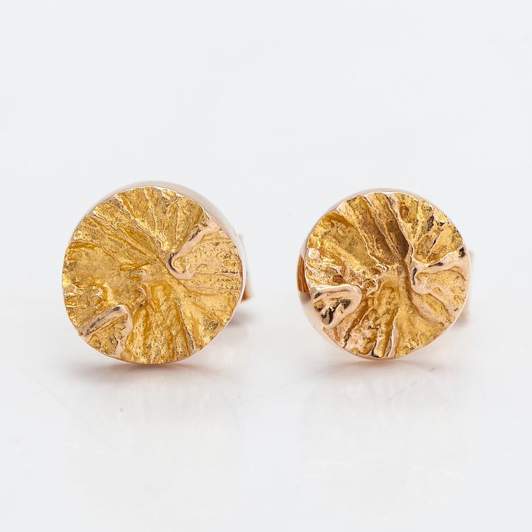 Björn Weckström, a pair of 14K gold earrings, 'Swirls', for Lapponia.