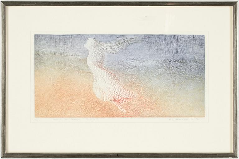 KAZUMI HIASSA, 3 st, etsningar, signerade och dat 76-79, Japan.