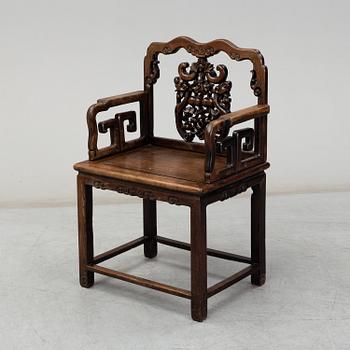 A Chinese hardwood chair, 20th Century.