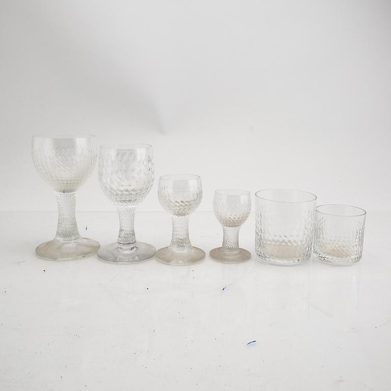 Signe Persson-Melin, a set of 15 glass for Kosta later part of the 20th century.