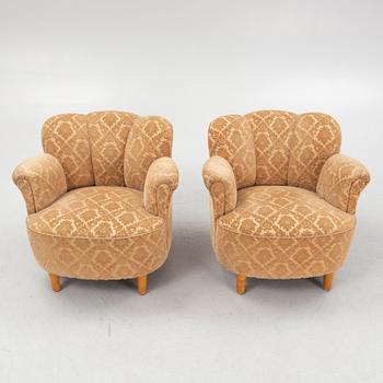 Fåtöljer, ett par, Swedish Modern, 1930-/40-tal.