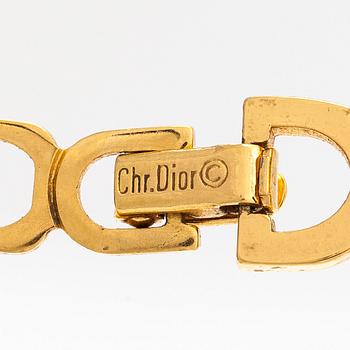 Dior, halsband och örhängen, guldfärgad metall. Märkta Chr. Dior och Chr. Dior Germany. 1980-tal.