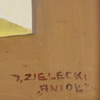 JAN ZIELECKI, olja på duk, sign.