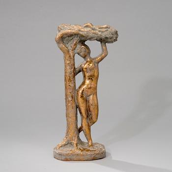 MATTI HAUPT, skulptur, förgylld terracotta, signerad.