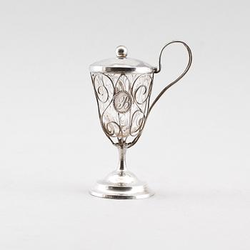 SENAPSKAR, silver, Isak Österberg, Malmö 1814. Vikt ca 76 gram.