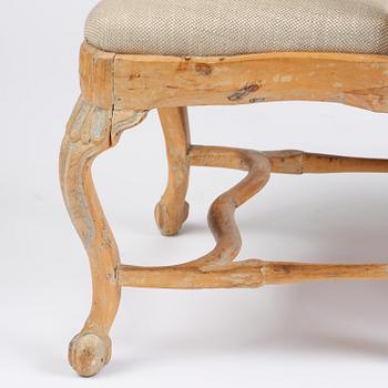 An assembled suite of eleven Swedish rococo chairs, later part 18th century.