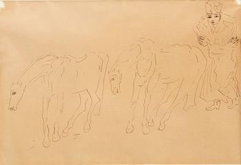Carl Fredrik Hill, Horses with the military.