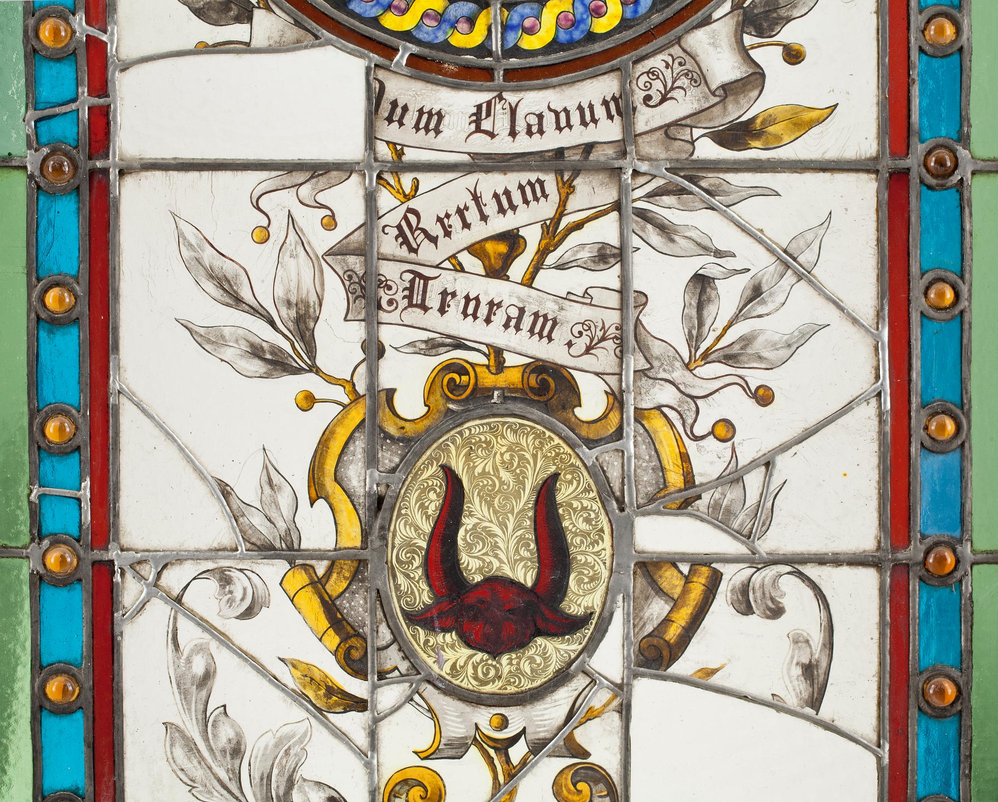 FÖNSTER, 3 st, blyglas, 1800/1900-tal.