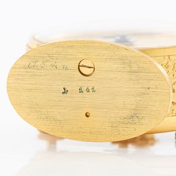 Jaeger-LeCoultre, "Linen Dial", bordsur/reseur, 46 mm.