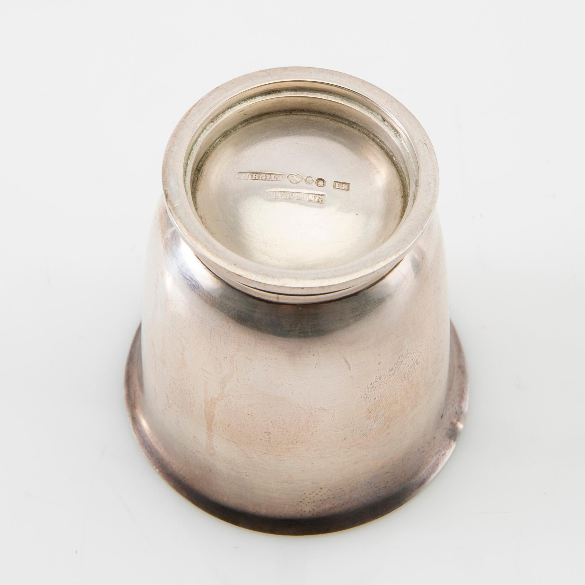 Supbägare 6 st Borgila sterlingsilver Stockholm 1937.