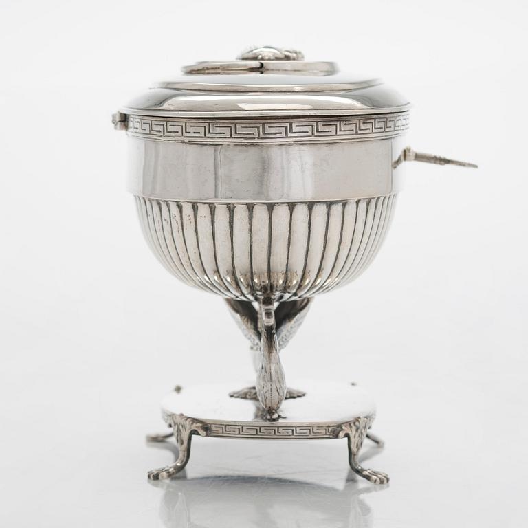 Johan Petter Grönvall, sockerskrin, silver, Stockholm, sannolikt kring 1820. Empir.
