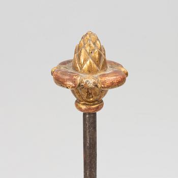 Brasskärm med fotpall, omkring 1900.