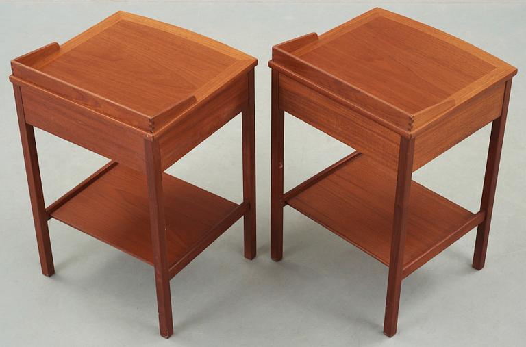 SÄNGBORD, ett par, NK's Triva-serie, design Kerstin Hörlin-Holmqvist, 1960-tal.