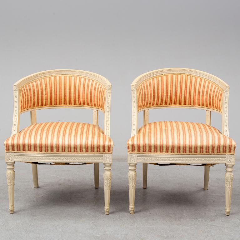 A mid 20th Century late Gustavian style armchairs.