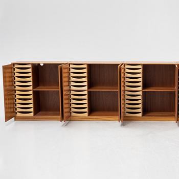 Mogens Koch, five 'Byggereolen' cabinets, Rud Rasmussens Snedkerier, Denmark, second half of the 20th century.