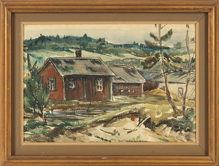 Tyko Sallinen, watercolour, signed.