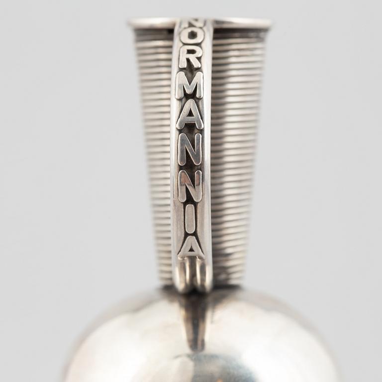 Svend Weihrauch, a sterling silver vase with handle, Aarhus, Franz Hingelberg, Denmark.