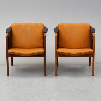 A pair of second half of the 20th century easy chairs by Bjørn Engø for Gustav Bahus, Norway.