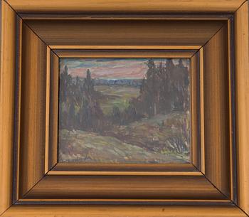 EINARI UUSIKYLÄ, olja på papper, uppfodrad på skiva, signerad.