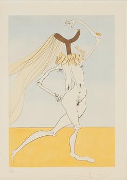 Salvador Dalí, drypoint etching with stencil, 1975, signed and numbered 29/300.